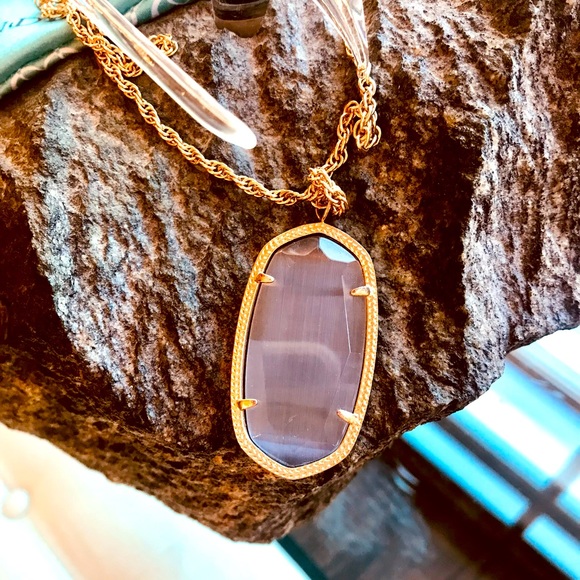 Authentic Kendra Scott Reid Slate Cats Eye Pendant Necklace - Picture 1 of 5